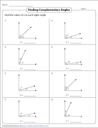 Complementary And Supplementary Angles Worksheets