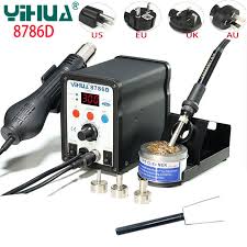 Replacement rework station hot air solder blower gun desoldering gear. Soldering Desoldering Equipment Accessories 2 In 1 Yihua 8786d I Bga Rework Station Soldering Iron Hot Air Gun Repair Tools Business Industrial Getandgo Co Th