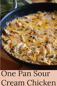 One Pan Sour Cream Chicken Sour Cream Chicken Recipes Chicken Main Dishes
