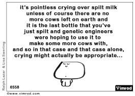 Being upset over something that has already happened and cannot be changed. Quotes About Spilled Milk 27 Quotes