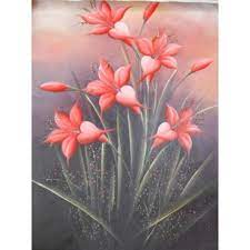 Lukisan Objek Motif Bunga Tulip Dimensi 80x60 Cm Bahan Kain Kanfas Cocok Digunakan Sebagai Hiasan Dinding Atau Dinding Bunga Bunga Tulip Lukisan Dinding