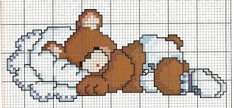 Pintrest small baby cross stitch patterns. A Small Teddy Bear Sleeps Free Cross Stitch Pattern Free Cross Stitch Patterns Crochet Knit Cross Stitch Baby Cross Stitch Animals Cross Stitch Patterns Free
