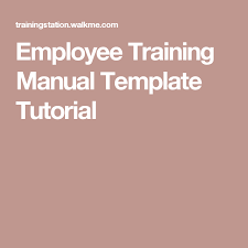 Restaurant manager training manual template. Employee Training Manual Template Tutorial Employee Training Train Workplace Training