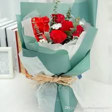 Korean Flowers Waterproof Paper Packaging Gift Wrapping Solid Color Florist Flower Bouquet Package Supplies Materials Designer Gift Wrap Designer Gift Wrap Roll Flowers Bouquet Gift Paper Flower Bouquet Paper Flowers