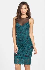 Nordstrom Nicole Miller Illusion Yoke Stretch Lace Cocktail Dress Cocktailkleid Kleid Spitze Gunstige Cocktailkleider