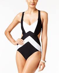 Black And White Monokini Swimsuits Michael Michael Kors Regatta Chevron Cross Back Monokini Swimwear Women Macy S Trendy Swimsuits Fashion One Piece
