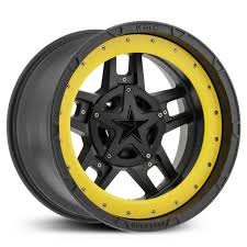 Black And Yellow Rims For Jeep Wrangler Xd Series Xd827 Rockstar 3 Matte Black Yellow Beadring Wheel Rims Custom Wheels Cars Wheel