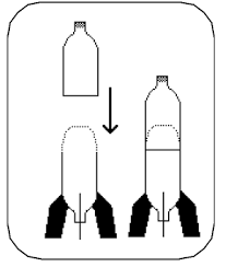 Resultado de imagem para foguete de agua com duas garrafa pet
