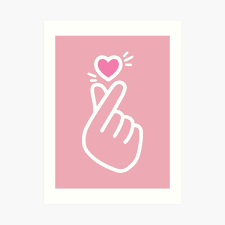 Want to discover art related to saranghaeyo? Finger Heart Art Prints Redbubble