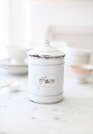 Antique French Enamelware Sucre Canister