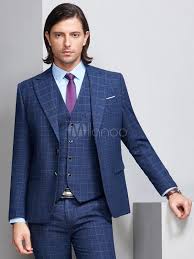 Hochzeitsanzug, blau, mit steigendes revers. Blau Hochzeit Anzuge Smoking Brautigam Und Groomsman Anzug Peak Laple Jacke Hosen Weste Outfit Manner Formelle Kleidung 3 Stuck Milanoo Com