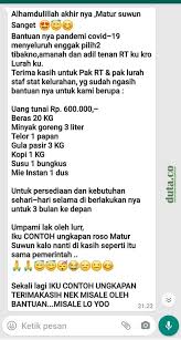Contoh seruan selamatan rumah atau syukuran rumah gres yang unik. Viral Contoh Ucapan Terima Kasih Bantuan Sosial Covid 19 Diberikan Pemerintah Duta Co Berita Harian Terkini