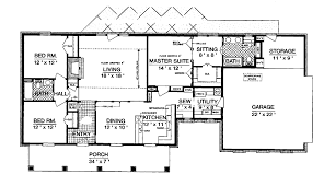 Ranch Style House Plan 3 Beds 2 Baths 1600 Sq Ft Plan 45 395 Ranch Style House Plans Floor Plans Ranch Ranch Style Floor Plans