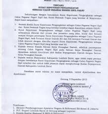 Komplek bunyamin permai nomor 10 rt 01 kecamatan kertak hanyar kabupaten banjar. Surat Keputusan Pengangkatan Sebagai Cpns Palsu Kabupaten Lombok Barat