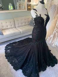 The fairy queen gothic black wedding gown with train. Pin On Moody Wedding Photography