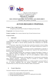 Jun 07, 2016 · the department of education (deped) is adopting the enclosed 2019 policy guidelines on awards and recognition for the k to 12 basic education program. Doc Action Research Proposal Project Title I Care Project Integrating Comprehension Activity For Reading Enhancement Arnen Rivera Academia Edu
