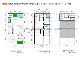 Lantai 3 pada huniannya ini kami maksimalkan sebagai living room & rooftop area dengan nuansa tropical dan open space yg baik. Denah Rumah Ukuran Tanah 7 5 M X 15 M Luas Tanah 112 5 M2 Desain Rumah Online