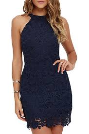 Berydress Women 39 S Halter Neck Wedding Dress Midi Lace Party Cocktail Dress At Amazon Women S Clothing Lace Blue Dress Navy Blue Lace Dress Short Lace Dress