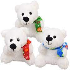 Christmas House Plush Sitting Polar Bears 6 Each Set Of 3 With Colorful Scarves Check This Awesome Product By Going To The Li Animal Dolls Bear Polar Bear