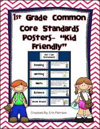1st Grade Common Core I Can Statements Kid Friendly Kindergarten Common Core Standards Common Core Kindergarten Common Core Standards Posters