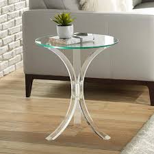 Plastic / acrylic caylee end table. Felicity 18 Wide Glass And Clear Acrylic Round Accent Table 9t049 Lamps Plus