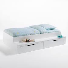 Lit avec tiroir, rangements et sommiers yann. Lit Plateforme Avec Banc Et Tiroirs Yann Blanc Lit Enfant La Redoute Meubles Maison Loisirs Ventes Pas Cher Com