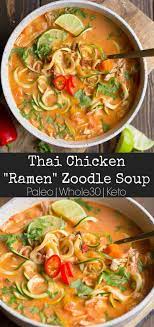 Thai Chicken Zoodle Soup Wholesomelicious Recipe Zoodle Recipes Chicken Zoodle Soup Healthy Recipes