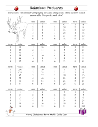 Reindeer Number Patterns Christmas Math Worksheet Christmas Math Worksheets Holiday Math Worksheets Math Worksheets