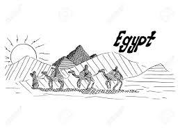 Download 229 camel cliparts for free. Egyptian Black And White Sketch With Camels And Desert Vector Royalty Free Cliparts Vectors And Stock Illustration Image 101789987