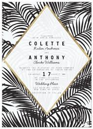 Black And White Wedding Invitation Modern Black Gold Tropical Floral Wedding Invitation Floral Wedding Invitations Wedding Cards White Wedding Invitations