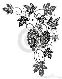 Vite Foglie Uva Uva Disegno Fiori Ricamo Foglie