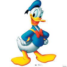 He is usually dressed as a sailor and a red bow tie, as you can see in these donald duck pictures. Donald Duck Cardboard Stand Up Oriental Trading