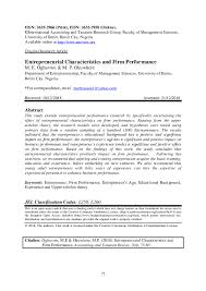 Mbsa adalah merupakan pihak berkuasa tempatan (pbt) yang bertanggungjawab untuk kebajikan dan sebarang kemudahan prasarana yang terdapat di bandaraya shah alam. Pdf Entrepreneurial Characteristics And Firm Performance Mirhiga Okuwhere Academia Edu