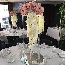 2019 Artificial Flower Wedding Party Fake Flower Display Holder Flower Vase Crafts Decor Floral Stand Columns For Wedding Table Centerpiece From Homeparty1314 39 95 Dhgate Com