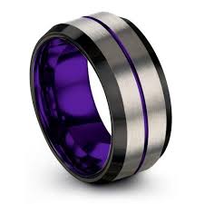 Black And Green Wedding Band Galena Gray Dark Knight Royal Bliss 10mm Wedding Ring Purple And Silver Wedding Tungsten Wedding Bands Wedding Ring Bands