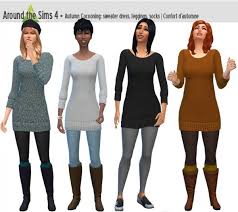 Around The Sims 4 Sweater Dress Sims 4 Blog Sims 4 Sims 4 Clothing