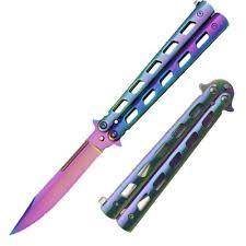 Monarch Rainbow Butterfly Knife Balisong Butterfly Knife Pretty Knives Knife
