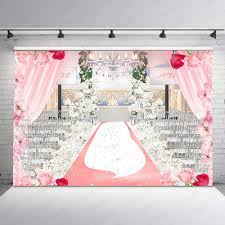 Amazon.com : VIDMOT Wedding Site Venue Background for Bridal Shower Party  Decoration 7x5ft Pink Roses Curtain Arch Church Backdrop for Lovers Photo  Shooting Photography Studio Set Props BJMLVV23 : Electronics