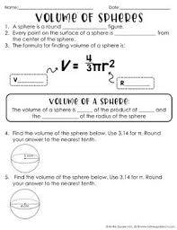 Volume Of Spheres Notes Teaching Middle School Maths Middle School Math Math Activities