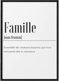 Famille tuyau de poêle sens : Affiche Definition Famille Ideale Pour Decorer Un Salon L Afficherie