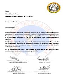 Carta membretada de presentación del documento dirigida al director general de sapasac. A Carta De Peticion Y Admision Aldea Cacique Yare