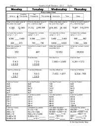 Fraction equivalence, ordering, and operations. Weekly Math Review Q1 1 Answer Key 4th Grade Cute766
