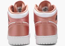 Women's revolution 5 running shoe. Nike Air Jordan 1 Mid White Rose Gold Gs