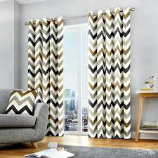 The next step is to properly hang the panels. Fusion Chevron Zig Zag 100 Cotton Fully Lined Eyelet Curtains Tan Ebay