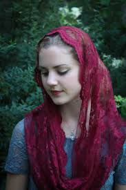 Burgundy mantilla