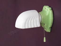 green porcelain wall sconce, art deco