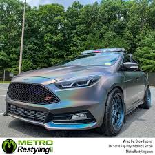 Black And Orange Car Wrap 3m Satin Flip Psychedelic Vinyl Wrap Metro Restyling Vinyl Wrap Car Vinyl Wrap Vinyl