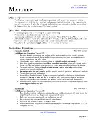 financial analyst resume bookkeeping