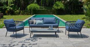 A unique and sensual sofa characterized by the softness and comfort given by the seat, the back and the oversized padded armrests. Montego Outdoor Lounge Set Gruner Krebs