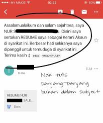 Segala proses panggilan kerja ataupun pengumuman lolos atau tidaknya akan diberitau melalui email, sehingga cara ini terbilang lebih efisien dibandingkan melamar via pos. Gambar Hantar Permohonan Kerja Atau Nak Berkenalan Ini Antara Contoh Kesalahan Kesalahan E Mail Dalam Mohon Pekerjaan Siakap Keli News